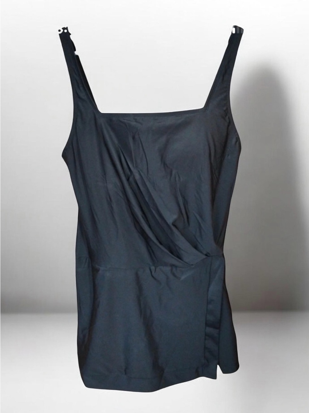 NWT Beyond Control Sleek Black Square-Neck Swim dress